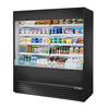 True 72" Open Air Refrigerated Display Merchandiser for Grab-and-Go open front cooler stocked with drinks, yogurt, and grab-and-go items