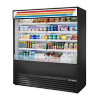 Alt Tag: True 72-inch Open Air Merchandiser Refrigerated Display with LED Lighting open-front cooler with LED shelves for grab-and-go drinks