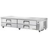 True 95.5-Inch Four-Drawer Refrigerated Chef Base Equipment Stand With Stainless Steel Top And Drawers