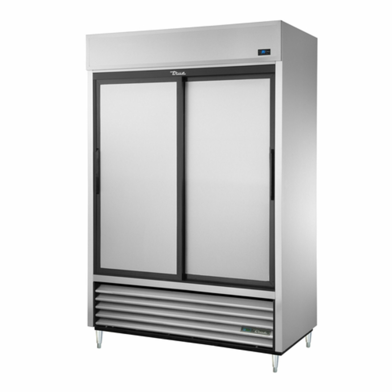True TSD-47-HC Reach-In Solid Door Refrigerator With Two Sections And Solid Slide Doors