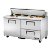 True TSSU-60-16D-2-HC 60-Inch Refrigerated Sandwich Salad Prep Table With Fresh Ingredients