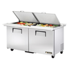60 Inch Sandwich Salad Prep Table With Open Lids Showcasing Fresh Ingredients And Vegetables