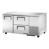 True TUC-60-32D-2-HC 60 Inch Deep Undercounter Refrigerator With Two Drawers And Stainless Steel Finish