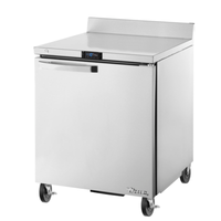 Alt Tag: True TWT-27F-HC 27-inch Commercial Hydrocarbon Freezer Counter Worktop stainless steel undercounter freezer with casters