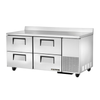 True TWT-67D-4-HC Deep Worktop Refrigerated Counter With Four Drawers And Stainless Steel Work Surface