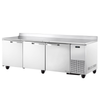 True TWT-93-HC~SPEC3 93 1/4 Inch Refrigerated Work Top Counter stainless steel 3-door commercial prep table with backsplash