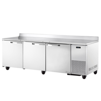 True TWT-93-HC~SPEC3 93 1/4 Inch Refrigerated Work Top Counter stainless steel 3-door commercial prep table with backsplash