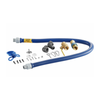 Professional Quality Stainless Steel Gas Connector Kit Components Including Hose, Fittings, And Accessories.