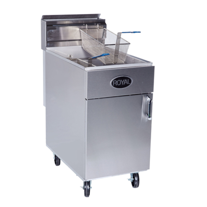 ROYAL RFT-75 75 lb. Gas Floor Model Full Pot Fryer