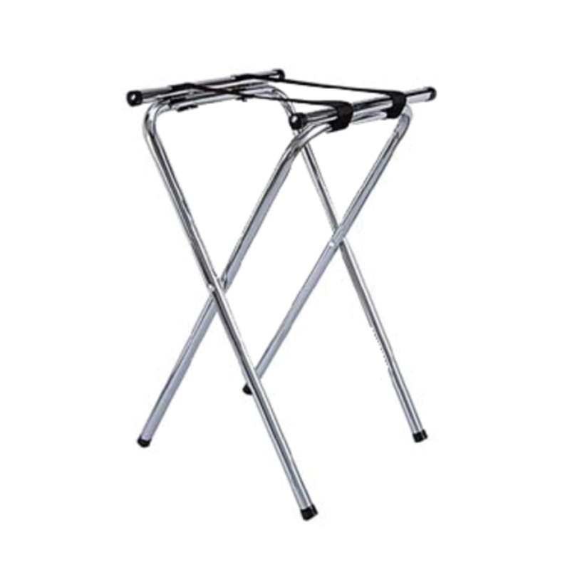Chrome-Plated Folding Tray Stand Perfect For Serving Trays In Restaurants And Catering Events