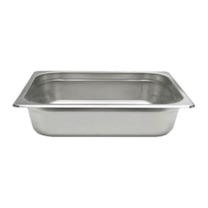 Generic 200H2 Half Size Steam Table Pan 10-3/8"L x 12-3/4"W Stainless Steel