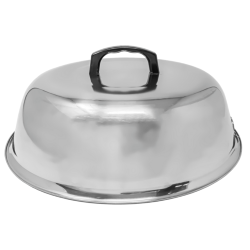 Omcan 47865 Durable 15.5-Inch Diameter Aluminum Wok Cover for Professional Use dome lid with black handle, 15.5-inch