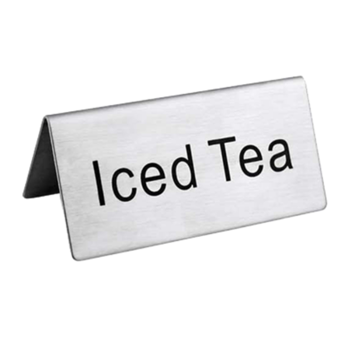 Omcan 80141 Stainless Steel "Iced Tea" Beverage Tent Sign