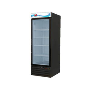 Fagor 23 Cu. Ft. Freezer Merchandiser With Black Exterior And Glass Door For Displaying Frozen Goods