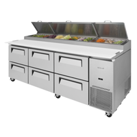 Turbo Air TPR-93SD-D6-N 93-1/8"W Three-Section Pizza Prep Table