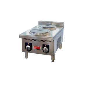 Omcan 48556 15"W Countertop Electric Hot Plate 2-Burner