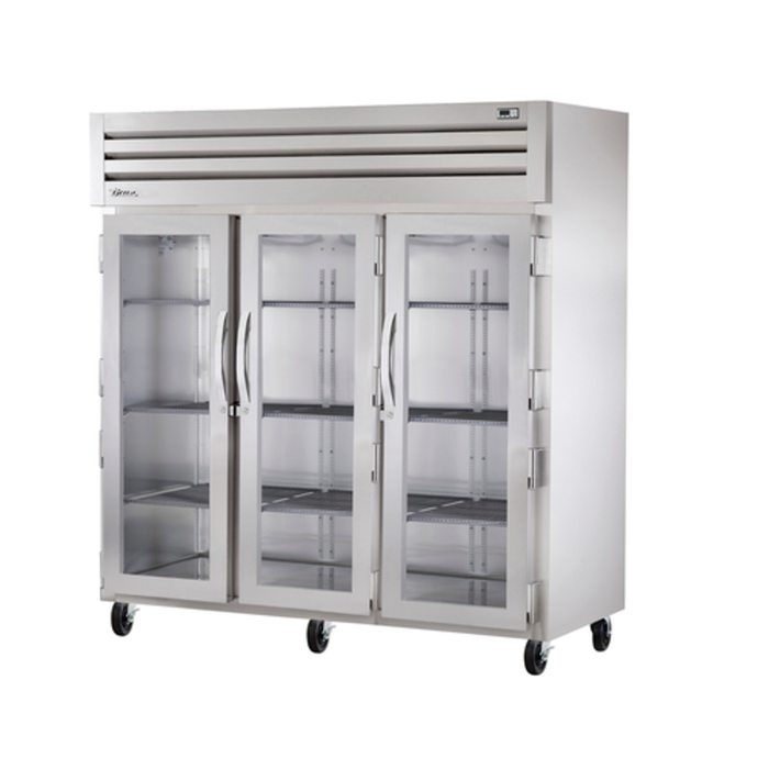 Réfrigérateur True Manufacturing Spec Series 77,75 po avec trois portes vitrées