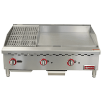 OMCAN 48296 36-Inch Countertop Gas Griddle/Charbroiler Combination