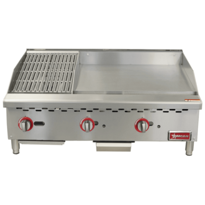 OMCAN 48296 36-Inch Countertop Gas Griddle/Charbroiler Combination