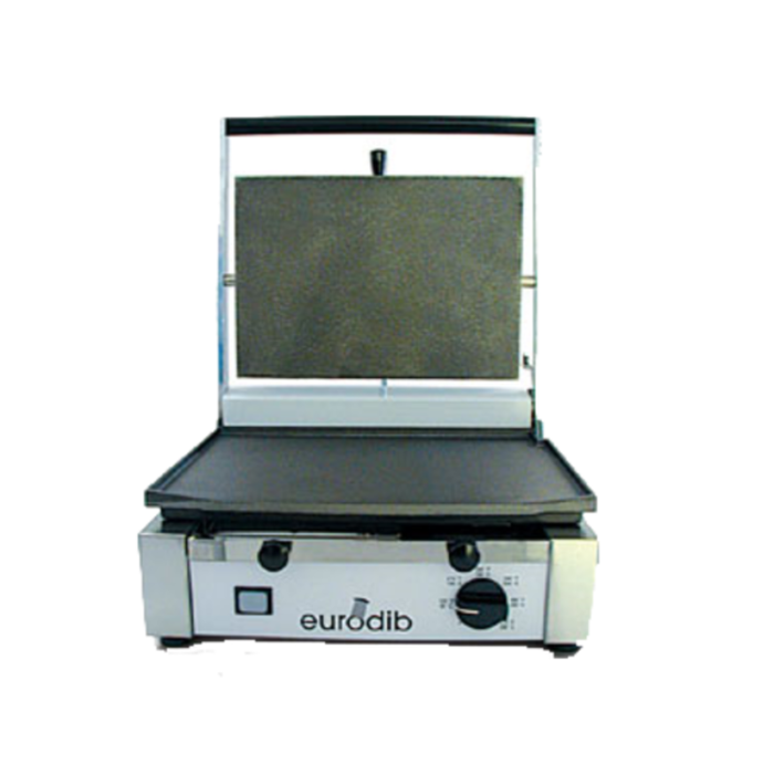 Eurodib CORTF110 14.5" x 10" Single Flat Commercial Panini Grill for Cafes and Restaurants.