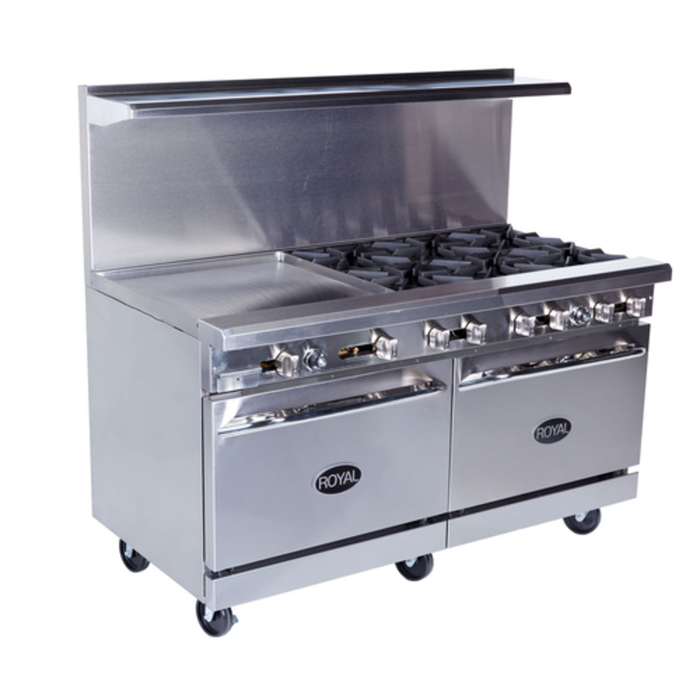 Royal RR-6G12 48" Gas Restaurant Range with 6 Burners Griddle