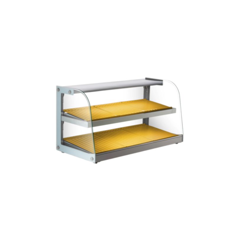 Countertop Non-Refrigerated Display Case Featuring Two Shelves For Showcasing Baked Goods And Pastries
