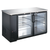 Refrigerated Back Bar Cooler With Double Glass Doors And Metal Top For Beverage Merchandising