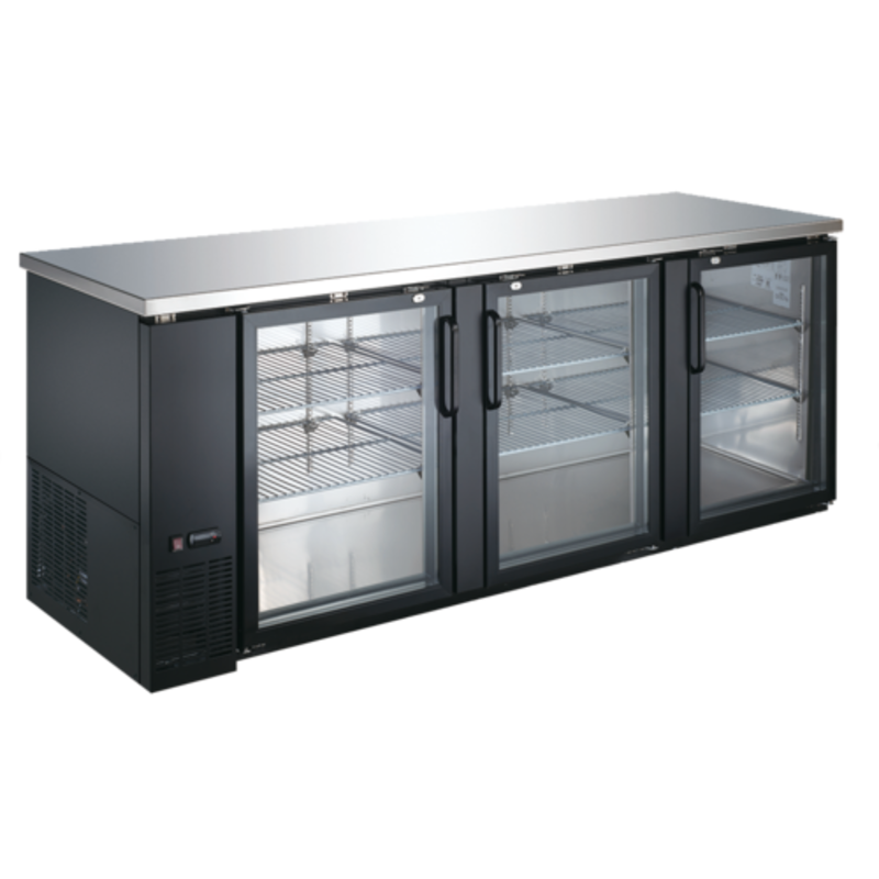 U-Star USBB-9028G Three-Door Back Bar Refrigerated Cabinet For Efficient Beverage Storage
