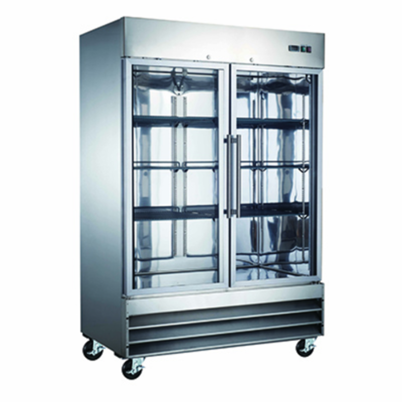 U-STAR USFZ-2D-G 54 inch Two Section Glass Door Reach-In Freezer, 48 cu.ft. for Commercial Kitchens