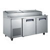 U-STAR USPZ-2D Refrigerated Pizza Prep Table with Two Sections and Stainless Steel Finish