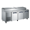 U-STAR USPZ-3D 92" Three-Section Refrigerated Pizza Prep Table With Stainless Steel Finish