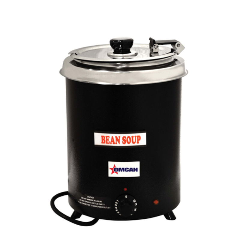 Chauffe-bouilloire électrique commerciale Omcan 41080 10,5 qt pour restaurants chauffe-soupe électrique noire à haricots avec couvercle