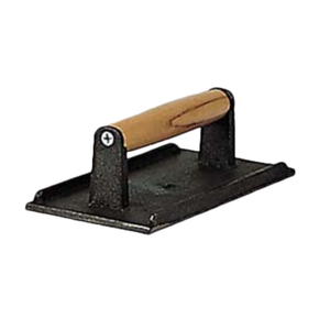 WSI-84 Cast Iron Steak Weight 8-1/4" x 4-1/4" Wood Handle