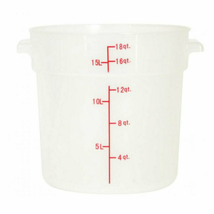 Omcan 80237 Récipient de stockage alimentaire translucide rond en polypropylène de 18 pintes