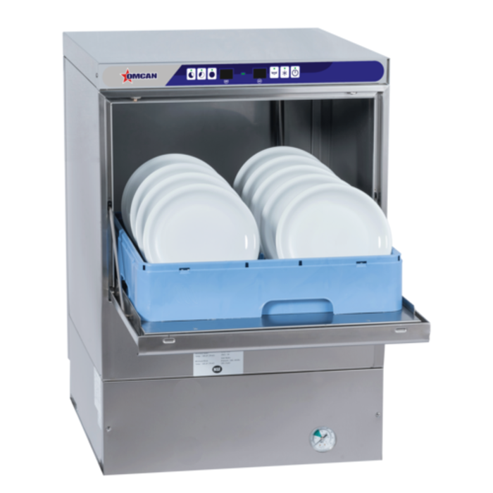 Omcan 46798 Undercounter High-Temp Dishwasher 28 Racks/Hour Capacity