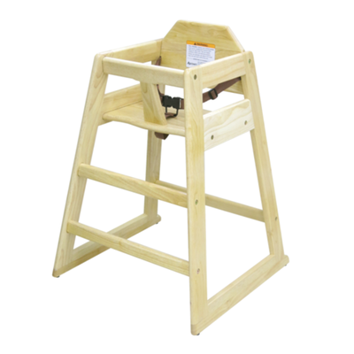 Wooden High Chair HCW-1KD Natural Finish Knocked Down for Restaurants