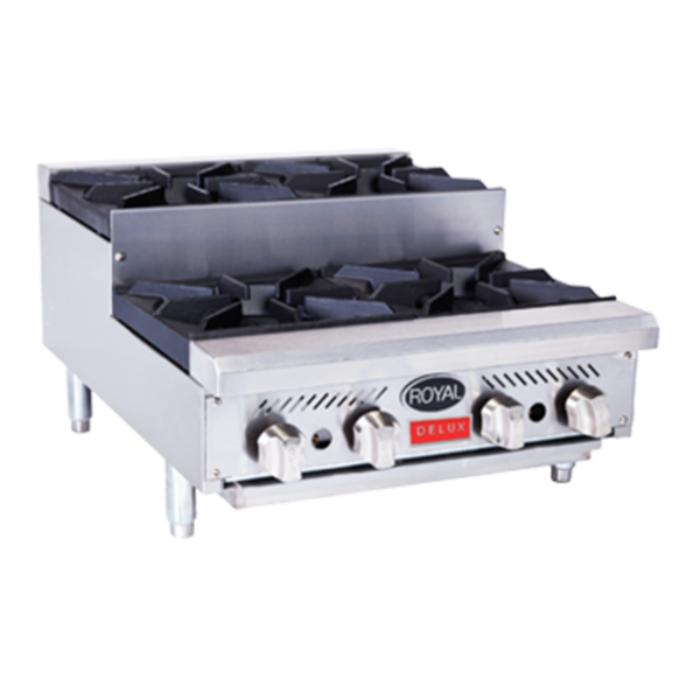 Royal RDHP-24-4SU 24" Delux Series Gas Step-Up Hotplate