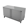 FAGOR FWF-48-N 48-inch Stainless Steel Two Door Worktop Freezer, stainless worktop commercial kitchen freezer with two doors and casters