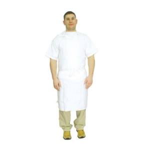 Tablier bavoir économique 11AB-3636WH 86,36 cm L x 91,44 cm l, toile de coton blanche