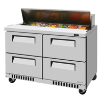 Turbo Air TST-48SD-D4-FB-N Table de préparation à sandwichs/salades à ventilation frontale de 122,5 cm de large
