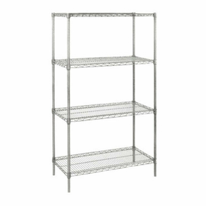 EFI N-S1842C 42"W x 18"D Chrome Plated Wire Shelf with Four Tiers for Storage and Display