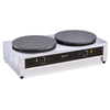 Omcan 47390 Fabricant de crêpes électrique en fonte à plaques doubles de 16 pouces avec plaques de plaque en fonte antiadhésives et contrôles de température