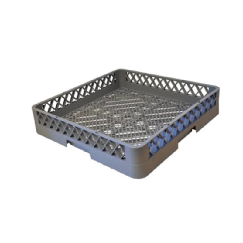 Alt Tag: Omcan 37387 Commercial Dishwasher Open Rack Durable Universal Versatile Storage, gray open dishwasher rack for commercial kitchenware