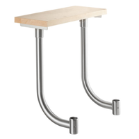 Alt Tag: Omcan 47564 10″ x 24″ Wooden Adjustable Cutting Board for 24″ Long Equipment Stand mounted on stainless steel support brackets