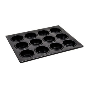 Plaque à muffins commerciale standard Omcan 80630 en acier aluminisé à 12 tasses