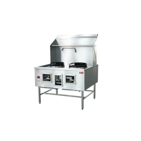 Cuisinière à wok commerciale au gaz naturel à deux chambres OMCAN 48413