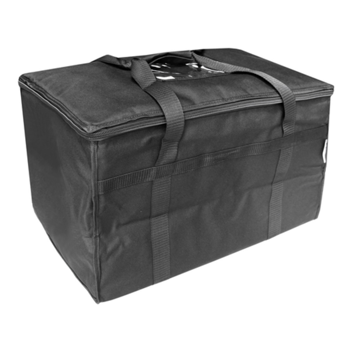 Étiquette alternative : OMCAN 80949 Transporteur de nourriture molle isolée à 4 casseroles, sac de livraison de nourriture molle isolé noir avec poignées