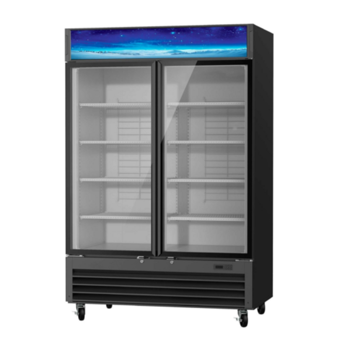 Bluenix BGM49B-HC 54.25-Inch Glass Door Merchandiser Refrigerator