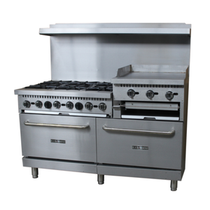 Black Diamond BDGR-6024GB/NG 60"W Gas Restaurant Range with Griddle-Broiler