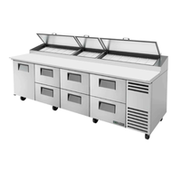 Table de préparation de pizzas réfrigérée True TPP-AT-119D-6-HC de 302 cm avec comptoir